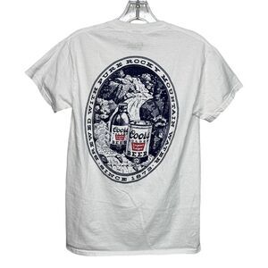 Coors Banquet Beer T Shirt Mens Small White Graphic Tee Vintage Style Barwear